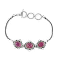 Artisan Crafted Tanzanite Carved and Polki Diamond Bracelet in Sterling Silver (7.25 In) 12.40 ctw - Sticky add to cart bar