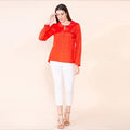 TAMSY Yellow 100% Shenton Long Sleeve V-neck Top - L - Sticky add to cart bar
