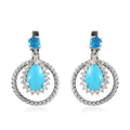 Sleeping Beauty Turquoise and Multi Gemstone Earrings in Platinum Over Sterling Silver 3.35 ctw - Sticky add to cart bar