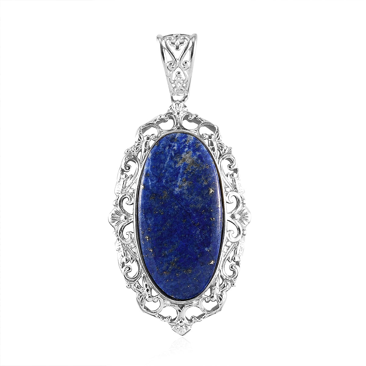 Lapis Lazuli Fancy Pendant in Platinum Over Copper 23.75 ctw (1)