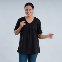 V-Neck Pleated Top