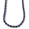 London Blue Topaz Tennis Necklace 18 Inches in Platinum Over Sterling Silver 23.35 Grams 52.25 ctw - Sticky add to cart bar