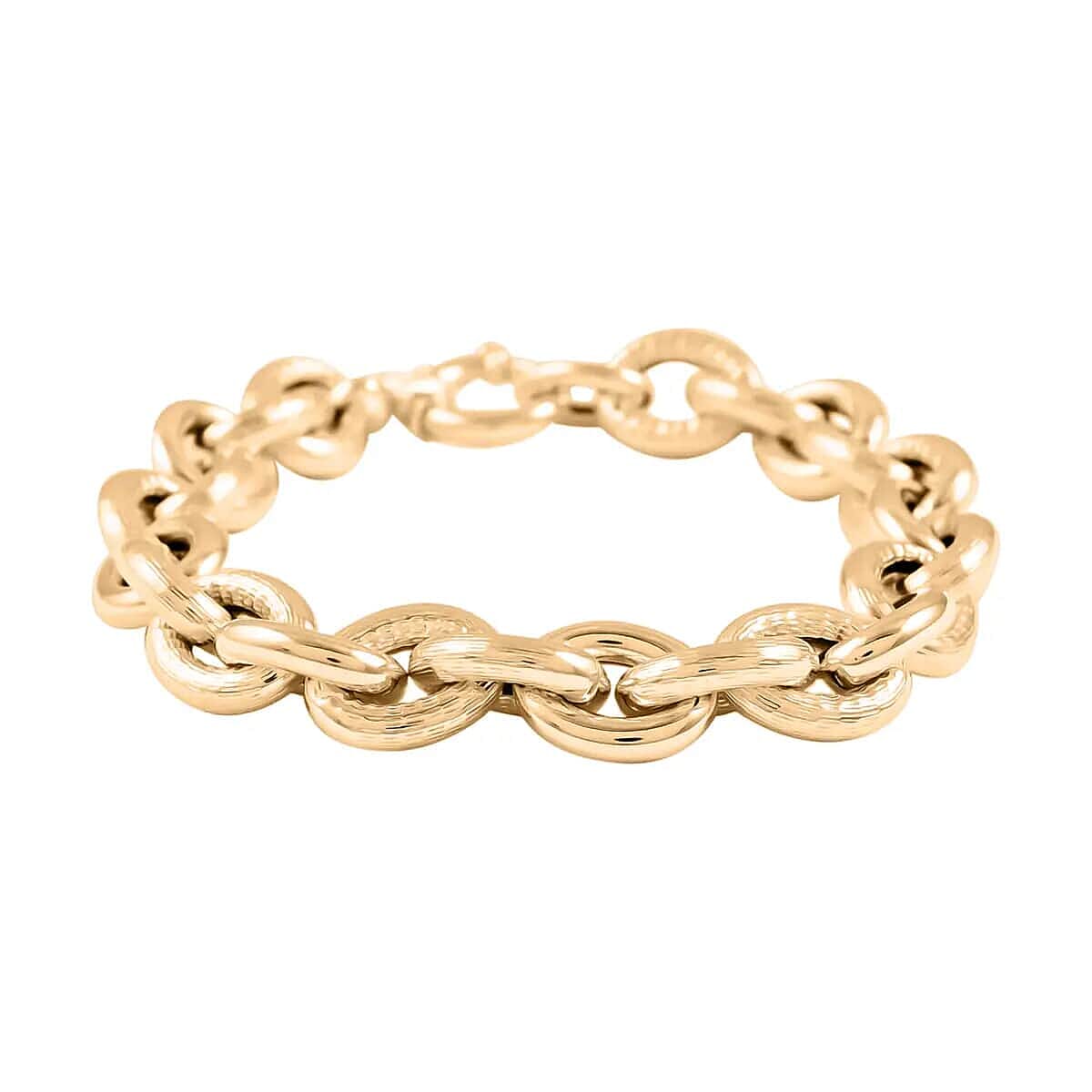 Ottoman Treasure 10K Yellow Gold Curb Bracelet, Oversized Curb Bracelet, Gold Bracelet, Gold Gift (7.50 In) 11.5 Grams