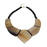 Natural Brown & Black Genuine Buffalo Horn Necklace (20-22 in)