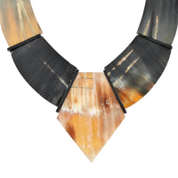 Natural Brown & Black Genuine Buffalo Horn Necklace (20-22 in)
