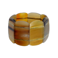 Value Buy Natural Brown & Black Genuine Buffalo Horn Strech Bracelet