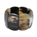 Value Buy Natural Brown & Black Genuine Buffalo Horn Strech Bracelet - Sticky add to cart bar