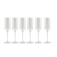 Made In Italy Set of 6 Authentic Murano Glass V Nason & C Flute Glasses