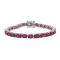 Niassa Ruby Tennis Bracelet in Platinum Over Sterling Silver (6.50 In) (7.35 g) 17.25 ctw - Sticky add to cart bar