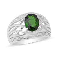 Russian Diopside Classic Silver Ring Sz 8