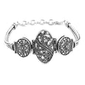Rhodium Over Sterling Silver Bracelet (6.00 In) 17 Grams - Sticky add to cart bar