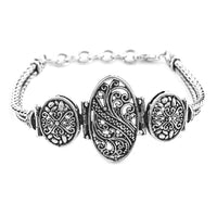 Rhodium Over Sterling Silver Bracelet (6.00 In) 17 Grams