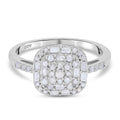 TLV Diamond Ring in Platinum Over Sterling Silver (Size 10.0) 0.50 ctw - Sticky add to cart bar