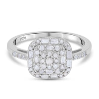 TLV Diamond Ring in Platinum Over Sterling Silver (Size 10.0) 0.50 ctw