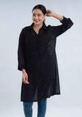 TAMSY Black Long Shirt Top - L - Sticky add to cart bar