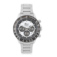 GENOA Multi-Functional Quartz Movement Watch with White Dial & Stainless Steel Strap (44 mm)