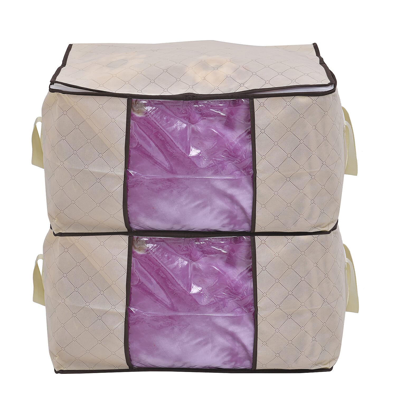 DOORBUSTER Set of 5 Beige Non-woven Storage Bag (23.6"x16.9"x13.7")