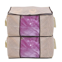 DOORBUSTER Set of 5 Beige Non-woven Storage Bag (23.6"x16.9"x13.7")