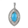 Karis Chestnut Brine Turquoise Fancy Pendant in Platinum Bond 4.30 ctw - Sticky add to cart bar