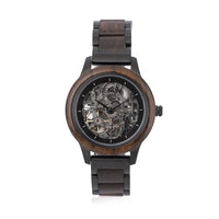 GENOA Automatic Mechanical Movement Watch with Stainless Steel Strap with Black Sandal and Glass Back