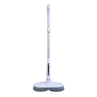 Homesmart White and Gray Cordless Electric Spin Mop with 280ml Water Tank and Built-in 4 LED Light