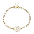 Vermeil YG Over Sterling Silver Paper Clip Initial "A" Bracelet (7.25 In) (6.30 g) - Sticky add to cart bar