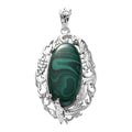 African Malachite Fancy Pendant in Platinum Over Copper with Magnet 26.40 ctw - Sticky add to cart bar
