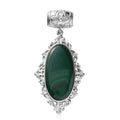 African Malachite Solitaire Pendant in Platinum Over Copper with Magnet 27.50 ctw - Sticky add to cart bar