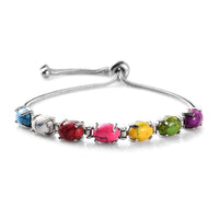 Multi Howlite Line Bolo Bracelet in Stainless Steel 8.25 ctw