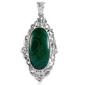 African Malachite Solitaire Pendant in Platinum Over Copper with Magnet 27.40 ctw - Sticky add to cart bar
