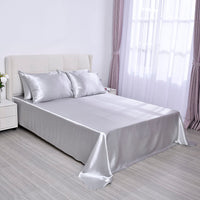 HOMESMART Gray Solid 6pcs Satin Sheet- King (100% Microfiber)