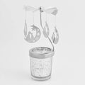 Moon-inspired Spinning Candle Holder with a Tea Light Candle - Silver (3.14"x3.14"x6.29") - Sticky add to cart bar