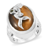 KARIS African Malachite and Peridot Ring in Platinum Bond 18.00 ctw