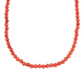Sponge Coral Bead Necklace In Stainless Steel, Orange Beaded Necklace For Women, Jewelry Gifts For Women  (18 Inches) - Sticky add to cart bar