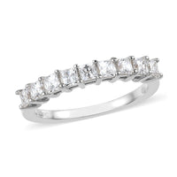 Platinum Over Sterling Silver Ring (Size 10.0) Made with Zirconia from Swarovski 1.10 ctw