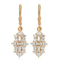 Lustro Stella Made with Finest CZ Lever Back Earrings in Vermeil Yellow Gold Over Sterling Silver 3.75 ctw