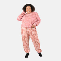 TAMSY Creamsicle Tie Dye Fleece Long Sleeve Sweatshirt - L