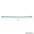 AMERICAN Natural Sleeping Beauty Turquoise and Natural White Zircon Link Bracelet in Platinum Over Sterling Silver (8.00 In) 12.60 Grams 11.10 ctw - Sticky add to cart bar