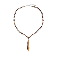 Yellow Tiger's Eye Beaded Men's Necklace 20-22 Inches in Silvertone 140.50 ctw