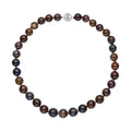 Pietersite Beaded Necklace 20 Inches in Rhodium Over Sterling Silver 596.00 ctw - Sticky add to cart bar