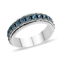 Diamond Spinner Band Ring in Platinum Over Sterling Silver 0.20 ctw - Sticky add to cart bar