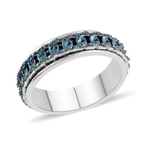 Diamond Spinner Band Ring in Platinum Over Sterling Silver 0.20 ctw