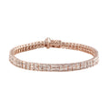 Natural Champagne Diamond Tennis Bracelet in Vermeil Rose Gold Over Sterling Silver (7.25 In) 5.00 ctw - Sticky add to cart bar