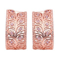 Uncut Natural Pink Diamond J-Hoop Earrings in Vermeil Rose Gold Over Sterling Silver 0.25 ctw - Sticky add to cart bar