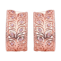 Uncut Natural Pink Diamond J-Hoop Earrings in Vermeil Rose Gold Over Sterling Silver 0.25 ctw