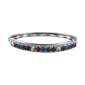 Karis Multi Color Crystal Bangle Bracelet in Platinum Bond (7.25 In) - Sticky add to cart bar