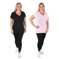 TLV HANES 2 pack V-Neck T-Shirts - Black and Pink - L (Shipped in 7-10 business days)