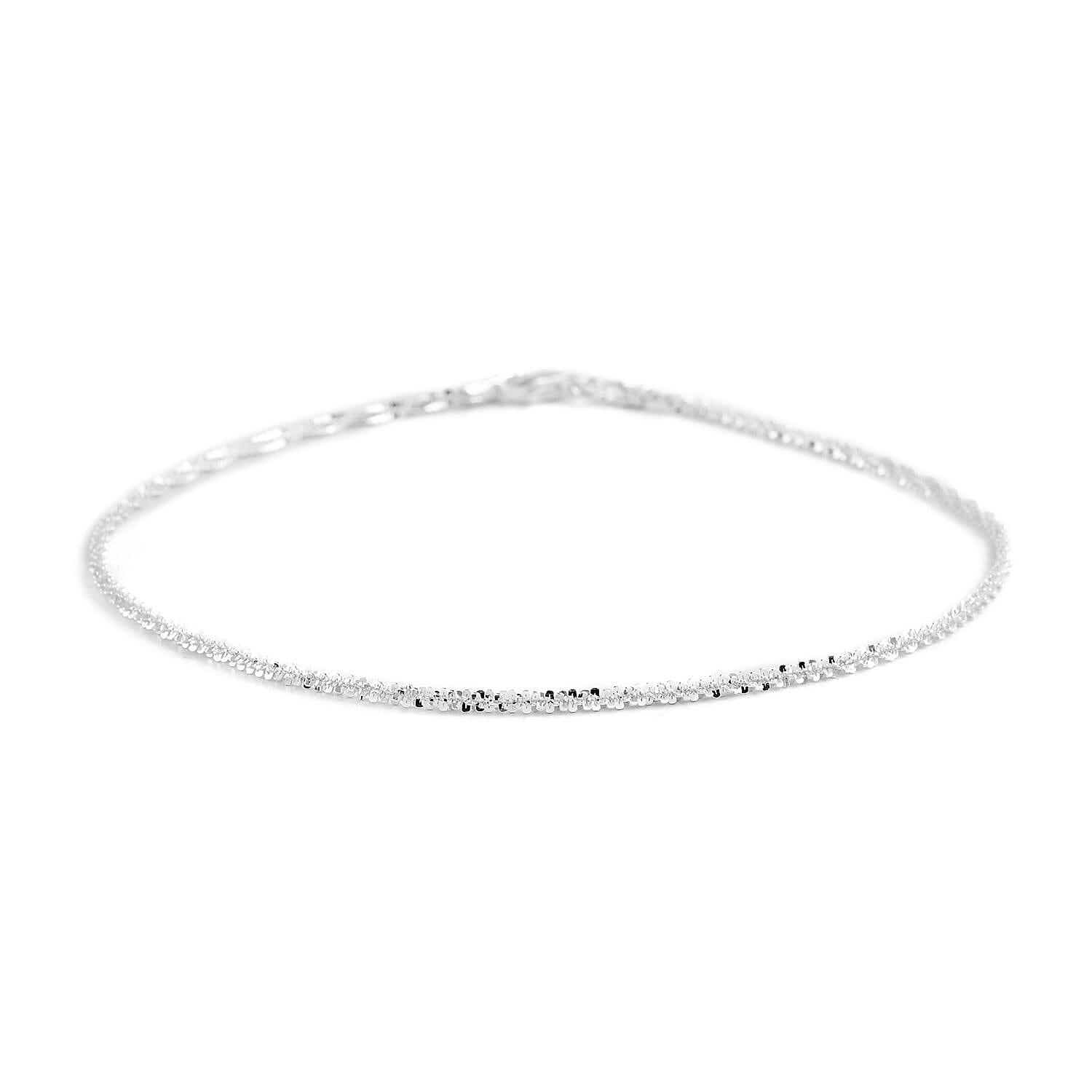 Italian Sterling Silver 1.5mm Roc Anklet (10 In) 2.40 Grams