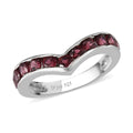 Orissa Rose Garnet Wishbone Ring in Platinum Over Sterling Silver (Size 10.0) 1.35 ctw - Sticky add to cart bar
