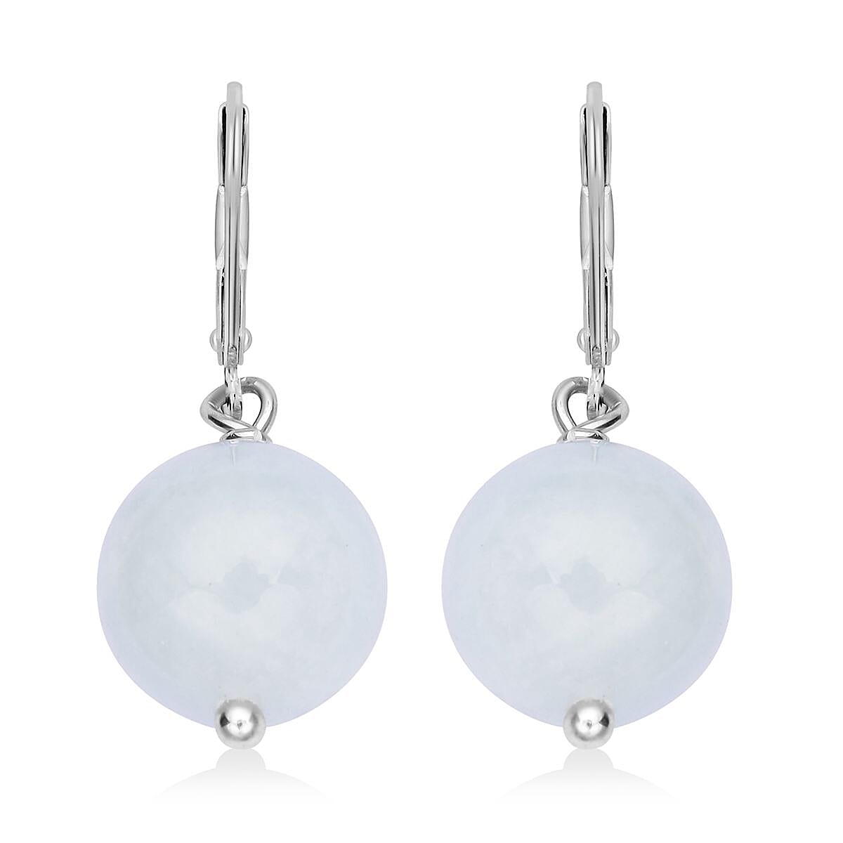Espirito Santo Aquamarine Drop Lever Back Earrings in Rhodium Over Sterling Silver 15.00 ctw